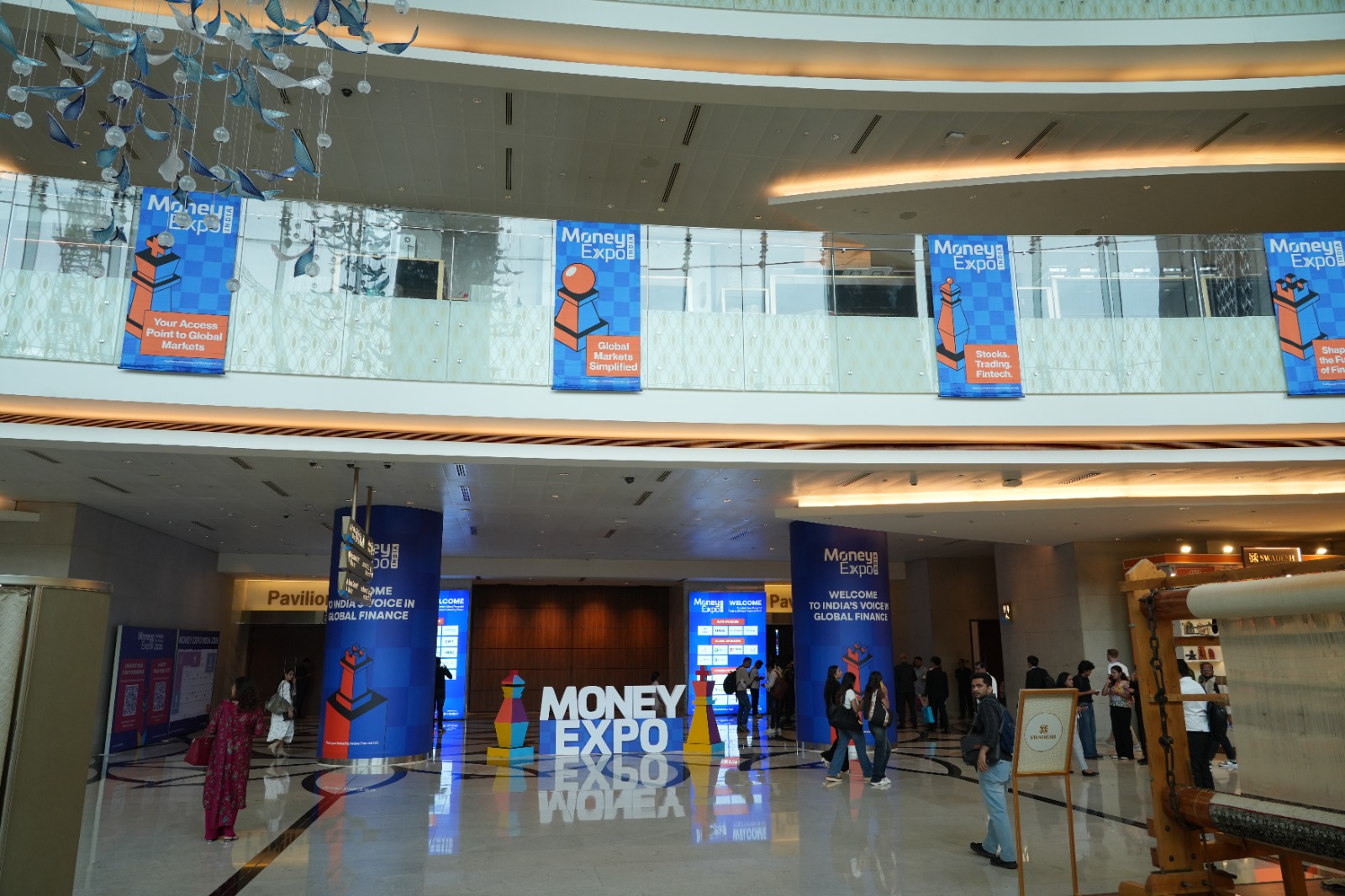The Money Expo India 2026 entrance atrium at the Jio World Convention Centre, Mumbai